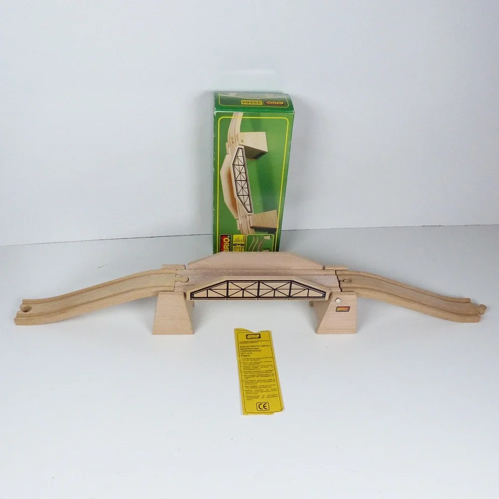 Vintage BRIO Lifting Bridge Wood Drawbridge Suspension 33364 Sweden Original Box